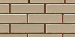 Кирпич облицовочный ЛСР, бежевый, гладкий, 1 НФ на коричневом шве