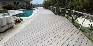Террасная доска ДПК Bamberg English Barnwood (бассейн, вода) 68