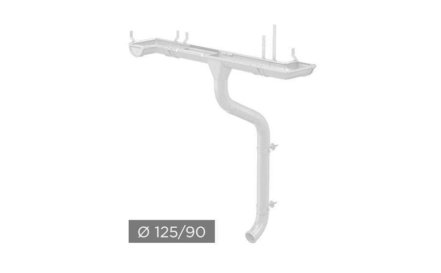 Водосточная система AQUASYSTEM PU 125/90 мм RAL 9003 в Калуге