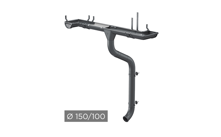 Водосточная система AQUASYSTEM PU MATT 150/100 мм RAL 7024 в Калуге
