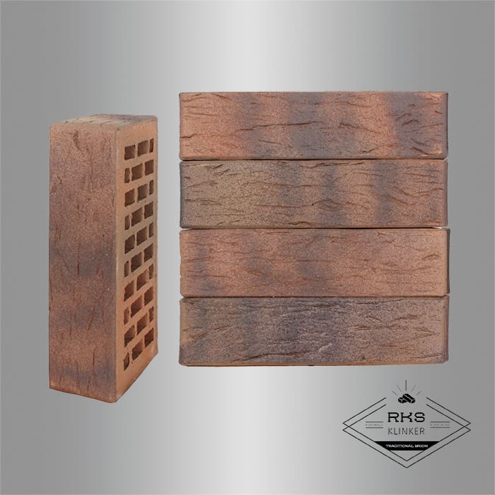 Кирпич облицовочный ЛСР, Ореховый флэш, Рустик, 1НФ в Калуге