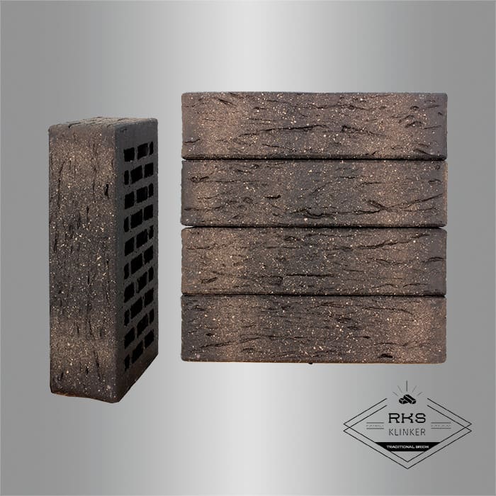 Кирпич облицовочный ЛСР, Графитовый с посыпкой, Рустик, 1НФ в Калуге