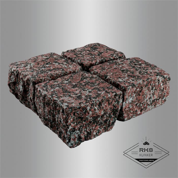 Гранитная брусчатка Гранатовый амфиболит, Колотая, 100x100 мм в Калуге