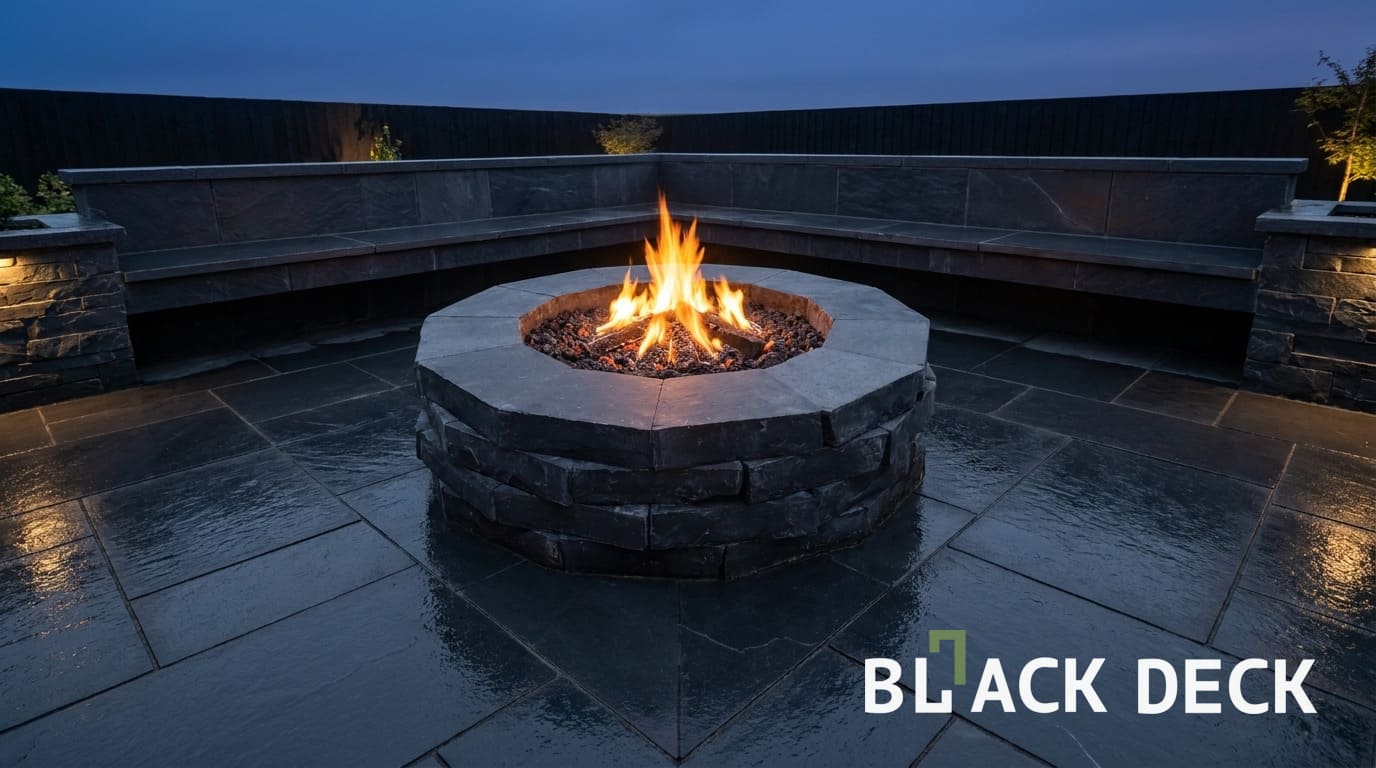 Костровая чаша из натурального камня Belgian Black