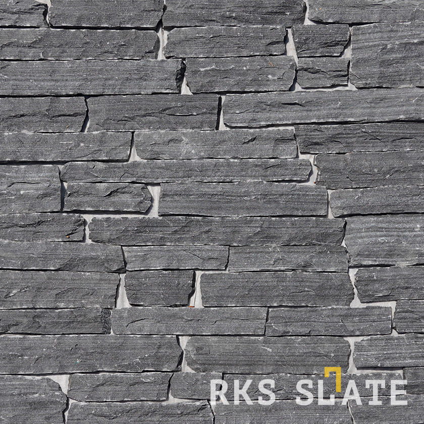 Фасадный облицовочный камень Monsoon Black Quartz Strips в Калуге