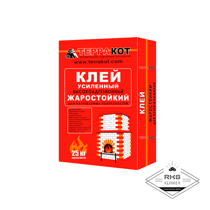 Клей жаростойкий усиленный Терракот, 25кг в Калуге