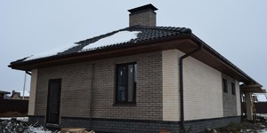 Кирпич облицовочный ЛСР, серый, гладкий, 1НФ посмотреть на фасаде фото (5)