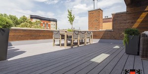 Террасная доска ДПК Bamberg English Barnwood эксплуатируемая кровля из дпк серого цвета