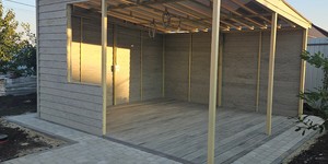 Универсальная доска из ДПК Bamberg Universal Board, Karelian Birch фасад беседки из дпк (1)