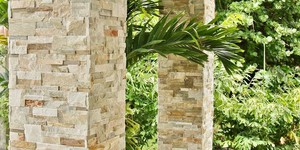 Бежевый каменный фасад дома заказать 3D панели RKS SLATE Сланец Beige Slate Modern (7)