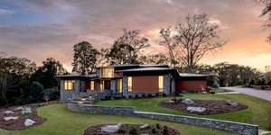 Каменный фасад дома фото 3D панели RKS SLATE Кварцит Nordic Blend Country купить с доставкой (14)