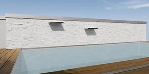 Фасад дома из натурального белого камня заказать 3D панели RKS SLATE Кварцит White Quartz Modern с доставкой (5)