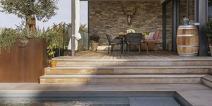 Фасад из натурального камня фото 3D панели RKS SLATE Кварцит Multi Quartz Country купить с доставкой (1)