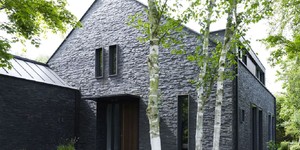 Фасадный черный камень на фото 3D панели RKS SLATE Сланец Black Slate в наличии на складе (5)