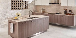 Кухонный фартук из белого природного камня 3D панели RKS SLATE Кварцит White Quartz Classic фото (3)