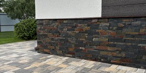 Цоколь из каменной мозаики купить 3D панели RKS SLATE Сланец Jack Multi Natural (10)