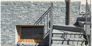 Цоколь из камня натурального фото 3D панель RKS SLATE Кварцит Grey Quartz Country заказать с доставкой (2)