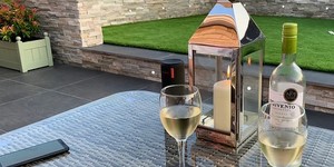Облицовка цоколя и подпорных стен камнем в ландшафте 3D панели RKS SLATE Сланец Beige Slate Classic смотреть результат на фото (6)